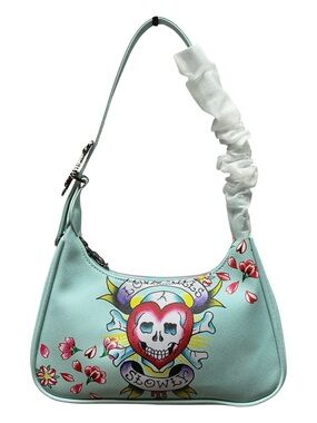Ed Hardy - NWT - Aqua Love Kills Slowly Shoulder Bag